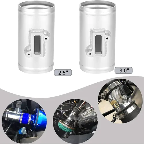 Vista 4 de Base de sensor de flujo de aire, adaptador de sensor de flujo de aire de masa MAF de aleación de aluminio, medidor de admisión de aire, montaje