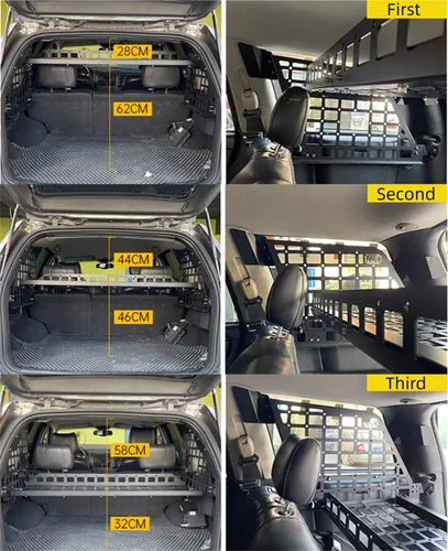 Vista 9 de para Jeep Grand Cherokee WJ 1999-2004 Panel de Almacenamiento Modular de Rejilla de Modificación de Malla Molle para el Maletero Trasero de Aleación
