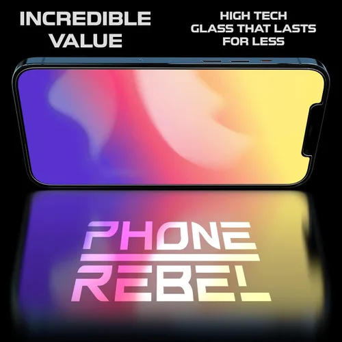 Vista 7 de REBEL Paquete de 3 protectores de pantalla para iPhone 12 Pro Max [6.7 pulgadas] Ultra resistente a las roturas de 0.016 in, arañazos, vidrio