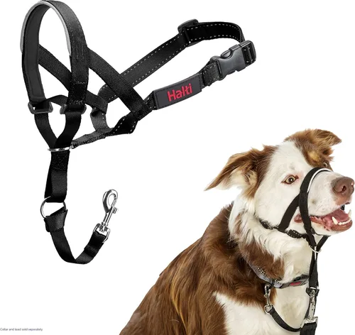 Vista 18 de Collar Halti - Detén a tu perro de tirar de la correa. Ajustable, reflectante y ligero, con banda nasal acolchada. Collar anti-tirón de Negro