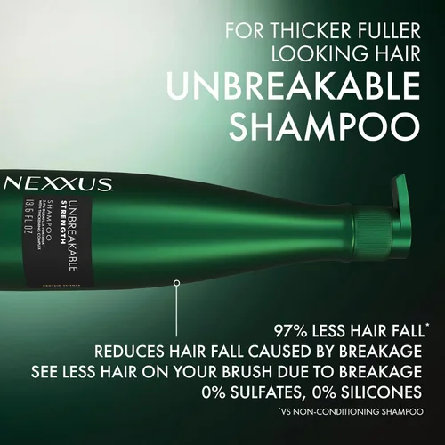Vista 5 de Nexxus Unbreakable Care Champú Anti-Rotura Con Queratina, Colágeno, Biotina Para Cabello Fino Y Delgado, Champú Sin Sulfatos 13.5 onzas