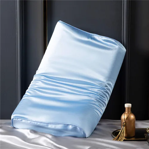 Vista 14 de Funda de almohada de seda para almohada de cuello de espuma viscoelástica, funda de almohada de seda de morera pura para almohada cervical de Beige