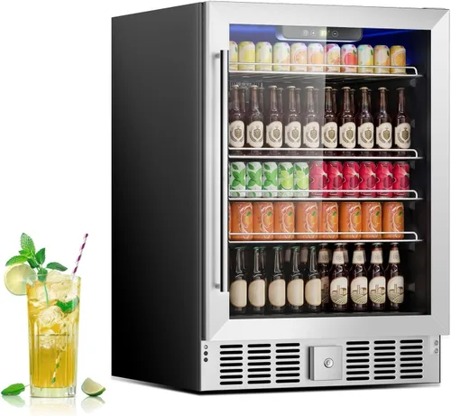 Vista 14 de Mini Refrigerador de 24 Latas - Refrigerador de Bebidas de 0.9 Pies Cúbicos con Puerta Reversible para Refrescos, Vino, Cerveza, Control
