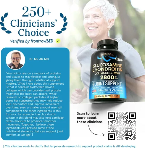 Vista 5 de Glucosamina condroitina MSM Colágeno HSA Suplemento de apoyo articular 2800 mg Fabricado en Estados Unidos Artículos de productos aprobados