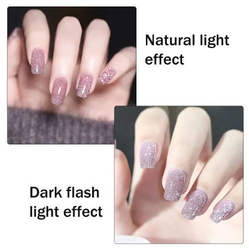 Vista 5 de VERONNI Explosion Diamond - Esmalte de uñas de gel reflectante brillante con purpurina brillante para remojar el gel de uñas UV, gel de diamante 03