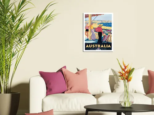Vista 3 de Pacifica Island Art Australia - Bondi Beach New South Wales - Vintage Travel Poster by Percy Trompf c.1929 - Eco-friendly Premium Bamboo Paper