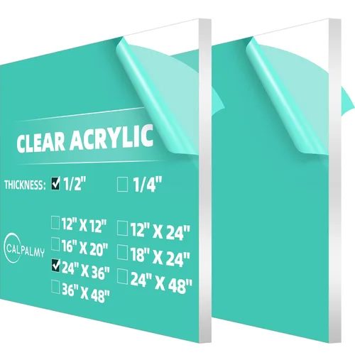 Vista 15 de CALPALMY (2-Pack) Hoja de plexiglás acrílico transparente de 24 x 36, 1/4" de grosor; Uso para proyectos de manualidades, letreros, vitrinas