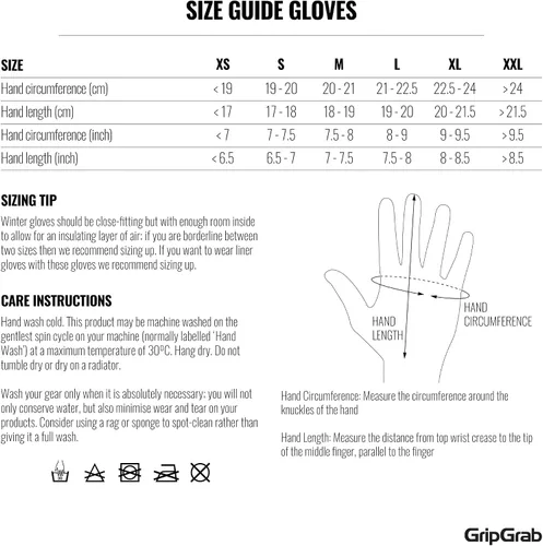 Vista 6 de GripGrab Ride - Guantes de ciclismo de invierno impermeables con forro polar, guantes de ciclismo de invierno para clima frío, guantes de ciclismo