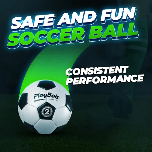 Vista 7 de PlayBolt Soccer Ball Sizes 2, 3, 4, 5 with Pump - Black & White Training Practice & Match Ball for Kids, Youth and Adults (1-Pack or 4-Pack)