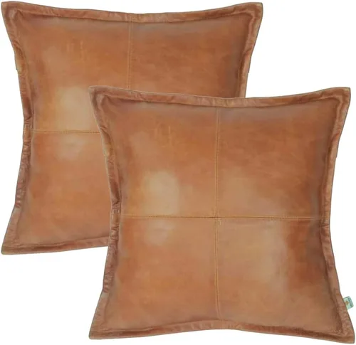 Vista 34 de LL LEATHER LOVERS Funda de almohada de piel de cordero - Funda de cojín para sofá, fundas decorativas para sala de estar y dormitorio, 20 x 20 Negro