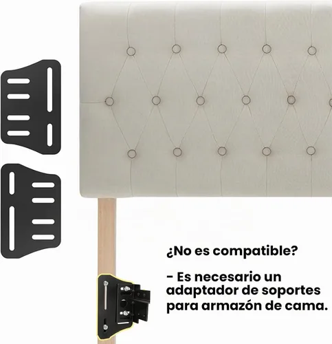 Vista 7 de Kingfun Cabeceras con diseño moderno de botones, cabecera de cama tapizada y acolchada de tela de lino premium, cabecera de madera maciza ajustable
