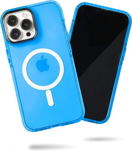 Vista 98 de SteepLab Funda de barrera para iPhone 13, protección de 360 grados que absorbe impactos con bisel elevado y colores llamativos (cielo azul brillante)