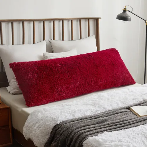 Vista 19 de XeGe Funda de Almohada Corporal de Felpa Suave, 20x54 Funda de Almohada Corporal Grande y Esponjosa, Boho de Piel Sintética Difusa Funda de Almohada
