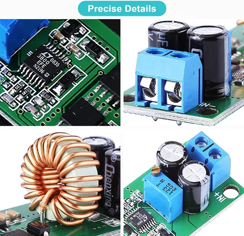 Vista 6 de LIZEALUCKY Módulo reductor convertidor DC-DC, 6.5V-60V a 1.25-30V, 5A ajustable, alta eficiencia, fácil de usar, certificado NEMA, UL