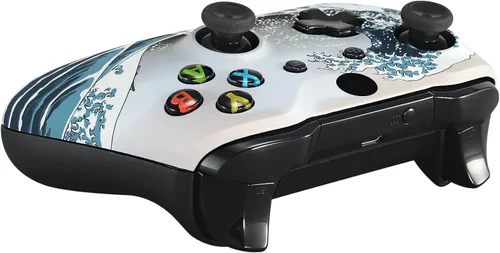 Vista 6 de eXtremeRate - Paquete de carcasa frontal para mando de Microsoft Xbox One S y Xbox One X, con destornillador., The Great Wave