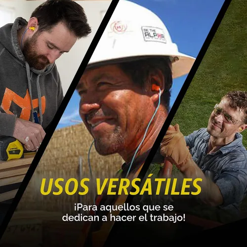 Vista 7 de Plugfones Contractor audífonos internos con protección de silicona y protección de goma eva Negro