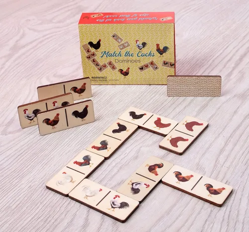 Vista 4 de Boxer Gifts Match The Cocks - Juego de dominó novedoso Divertido regalo de Papá Noel grosero secreto para sus piezas de madera