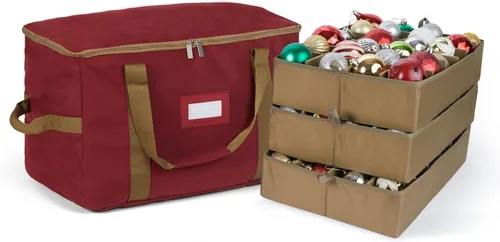 Vista 65 de Covermates Keepsakes Bolsa de almacenamiento ajustable para adornos, con asas de transporte, protección acolchada, ruedas dobles, almacenamiento