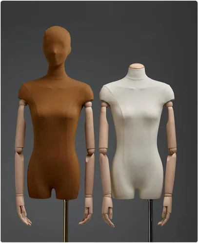 Vista 3 de Maniquí femenino Torso Exhibición de ropa Modelo Soporte de cuerpo 55.1-74.8 pulgadas, altura ajustable para vestido, joyería, costura ropa