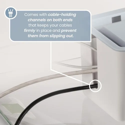 Vista 4 de KinderSense Caja de organización de cables – Organizador de cables con cerradura a prueba de niños – Ocultador de cables para ocultar cables, tiras