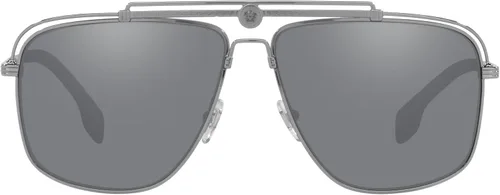 Vista 3 de Versace Man Sunglasses Gunmetal Frame, Light Grey Mirror Black Lenses, 61MM