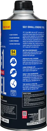 Vista 7 de VP Combustibles pequeño motor 6238 sin etanol 50:1 2 ciclos gas + aceite – 1 cuarto, paquete de 8