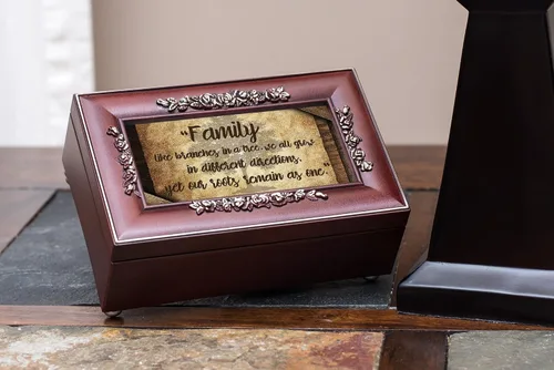 Vista 3 de Cottage Garden Family Branches Rosewood Finish Joyero Caja de música Plays You are My Sunshine