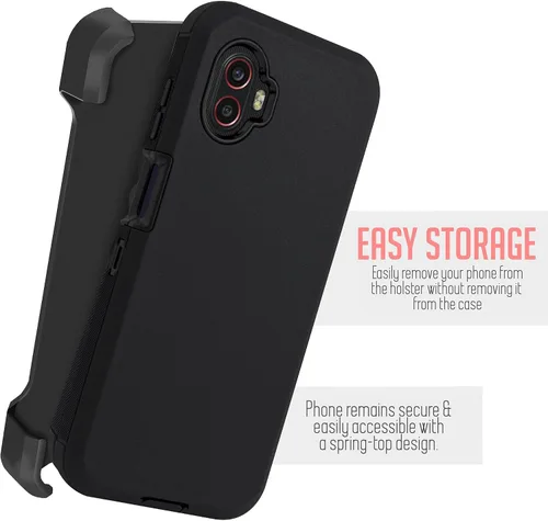 Vista 2 de Funda con clip para cinturón para Samsung Galaxy XCover 6 Pro, funda protectora de cuerpo completo para teléfono con protector de pantalla