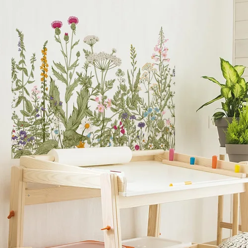 Vista 3 de Adhesivo para inodoro con hojas de plantas verdes, autoadhesivo, extraíble, impermeable, calcomanías de pared para inodoro, baño, cisterna