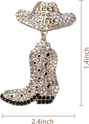 Vista 4 de KIDZVEFUN Regalos de despedida de soltera, aretes de vaca para niñas, botas vaqueras con cuentas para decoración de fiesta de discoteca, suministros