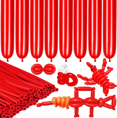 Vista 12 de LXZFCRG 260 Globos Negros Largos para Animales de Globo, 100pcs Globos para Torcer para Guirnalda de Globos Animales Modelado Cumpleaños Boda Fiesta