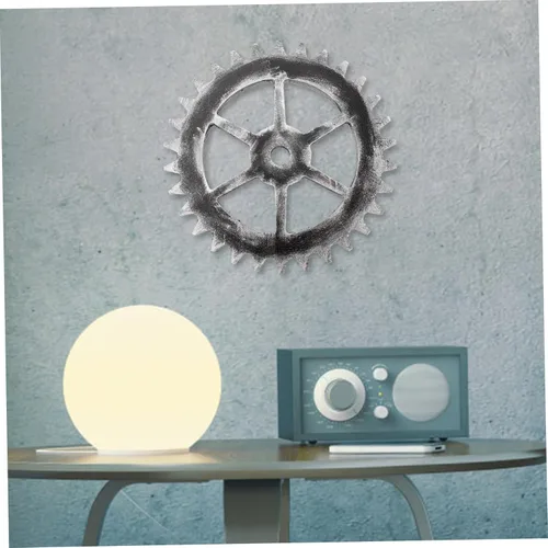 Vista 9 de Ipetboom Rustic Wooden Gear Wall Ornament Retro Industrial Decor for Bar Home Bedroom Living Photography Prop Unique Chic Wall Hanging Art