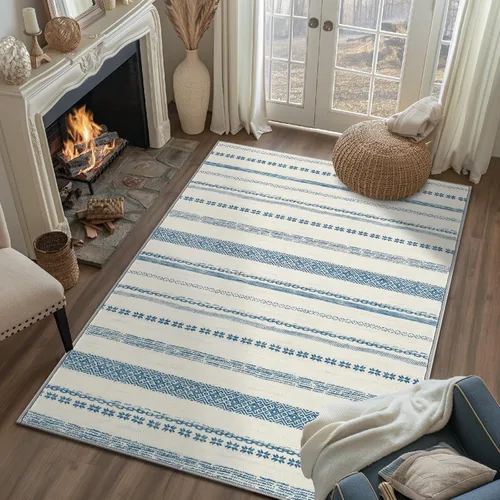 Vista 95 de jinchan - Tapete de pasillo marroquí de 2 x 6 pies con líneas, bohemio, lavable, para cocina, suave, geométrico, de lana sintética, antideslizante
