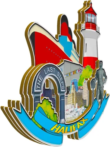 Vista 2 de Halifax - Imán de madera para nevera, diseño de Canadá, monumentos en 3D, recuerdos coleccionables, decoración hecha a mano, 1325