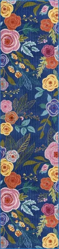 Vista 9 de Unique Loom Blossom Collection - Alfombra de área Ashley (9 pies x 12 pies 2 pulgadas, rectangular, azul/oliva)