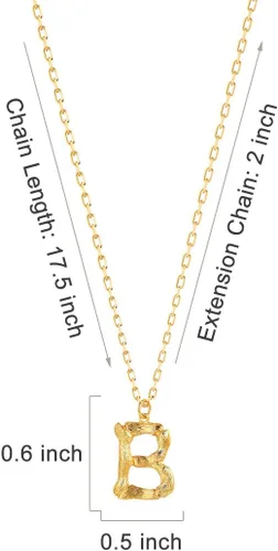 Vista 7 de Collar con inicial de bambú, chapado en oro de 18 quilates, de acero inoxidable, collar con inicial pequeña personalizable, collar con monograma