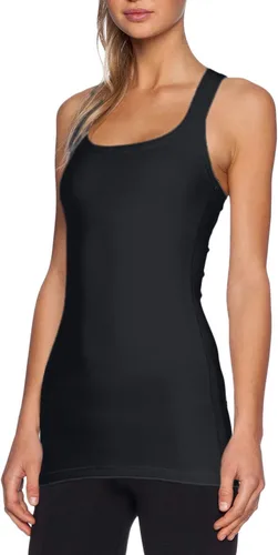Vista 4 de TAIPOVE Camisetas largas sin mangas para mujer de algodón para capas con espalda cruzada extra largas para ropa deportiva, paquete de 3