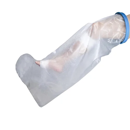 Vista 8 de Cubierta impermeable para pies adultos: uso de yeso/herida, cobertura completa, ducha/impermeable, reutilizable, ligera, ergonómica acompañada