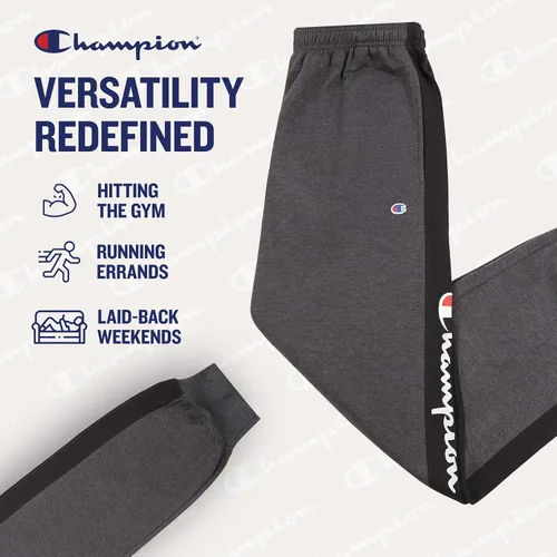Vista 4 de Champion Pantalones deportivos para hombres grandes y altos - Joggers bordados de forro polar para hombre