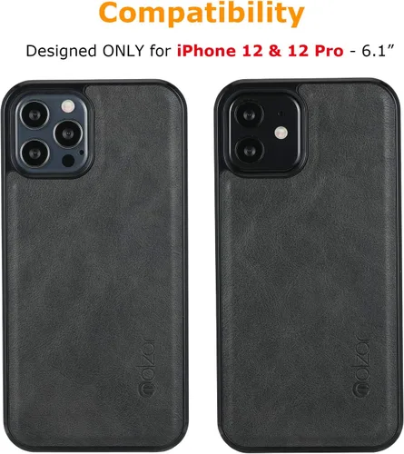 Vista 2 de GripBig Series - Funda para iPhone 12 y 12 Pro, placa de metal integrada para montaje magnético, funciona con cargadores certificados Qi, compatible