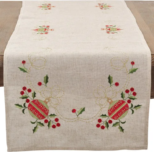 Vista 3 de SARO LIFESTYLE Mantel individual bordado/007.N1420B, 14 x 20 pulgadas, natural