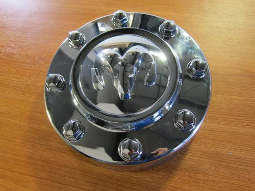 Vista 3 de Dodge Ram 3500 Dually Tapacubos Cromado Central Delantero Cubierta de Rueda Mopar OEM