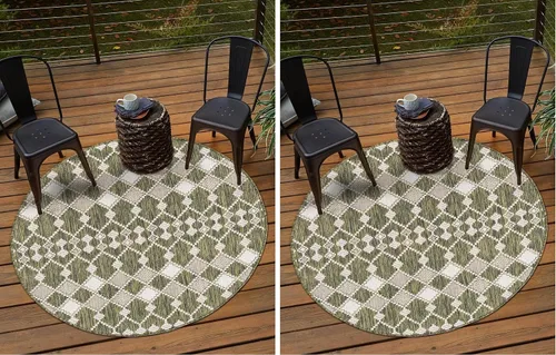 Vista 18 de Unique Loom Outdoor Trellis Collection - Alfombra de área - Traliccio (2 pies 2 pulgadas x 3 pies 1 pulgada, rectangular, carbón/marfil)