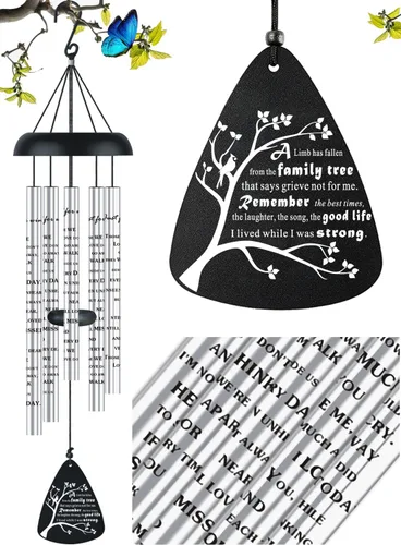 Vista 14 de Regalos de duelo conmemorativos de simpatía para la pérdida de papá, padre, Campanas de viento conmemorativas de simpatía para la pérdida de padre