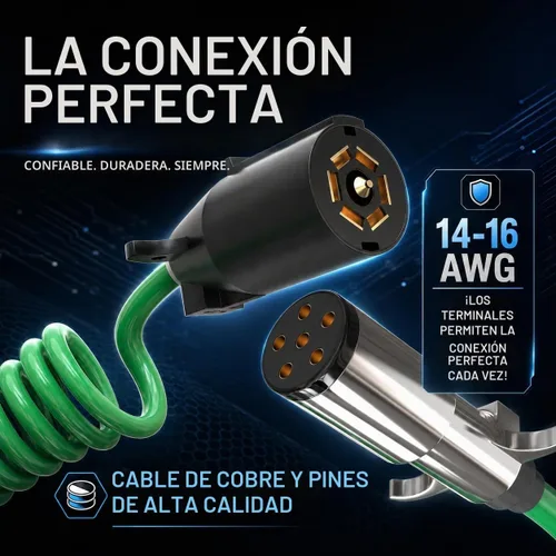 Vista 3 de LATCH.IT Adaptador de remolque de 7 pines a 6 pines V2.0 Cable de remolque resistente a la intemperie de 7 pines a 6 pines El cable se estira