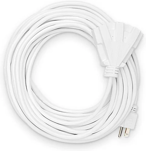 Vista 9 de Cable alargador de Holiday Lighting Outlet para interiores o exteriores de 16/3, 3 tomas de corriente, 3 clavijas, certificación UL Negro