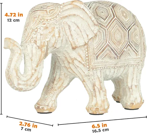 Vista 2 de Estatua de elefante bohemio, escultura de arte moderno, adorno de decoración del hogar de Feng Shui para dormitorio, oficina, sala de estar