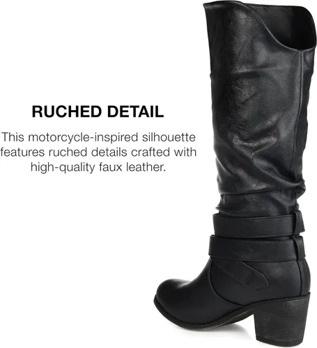 Vista 3 de Journee Collection botas con tacón alto y hebillas para mujer