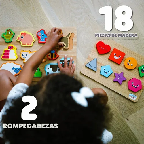 Vista 2 de Chuckle & Roar - Rompecabezas de 10 piezas con formas y animales para niños