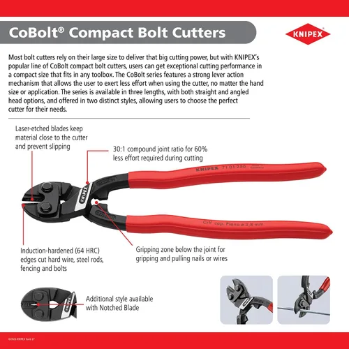 Vista 2 de Knipex 7102200 pinza de tornillos, palanca de acción, de cómodo agarre, 8 pulgadas